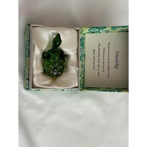 Vintage Art Glass Turtle Figurine - Friendship Boxed Gift